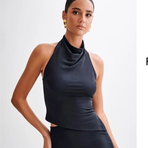 Meshki Black Halter Top